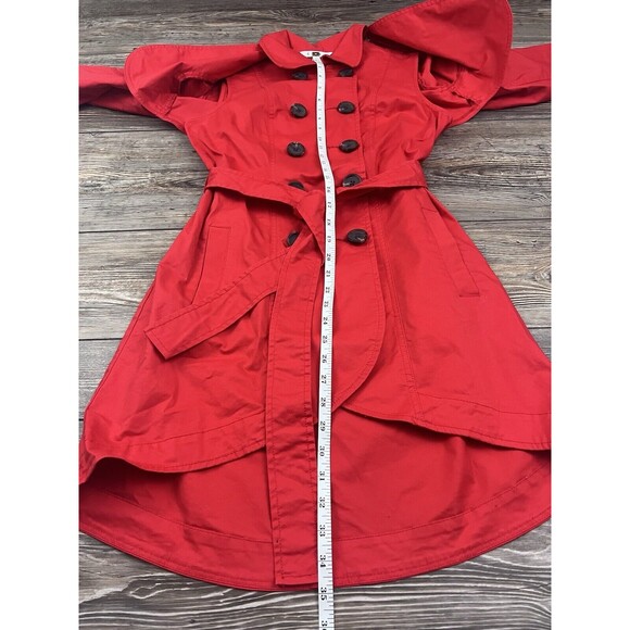 CABI Womens Red Trench Coat Sz 2 Convertible Jacket Vest Zip Off Career Office - Picture 10 of 16